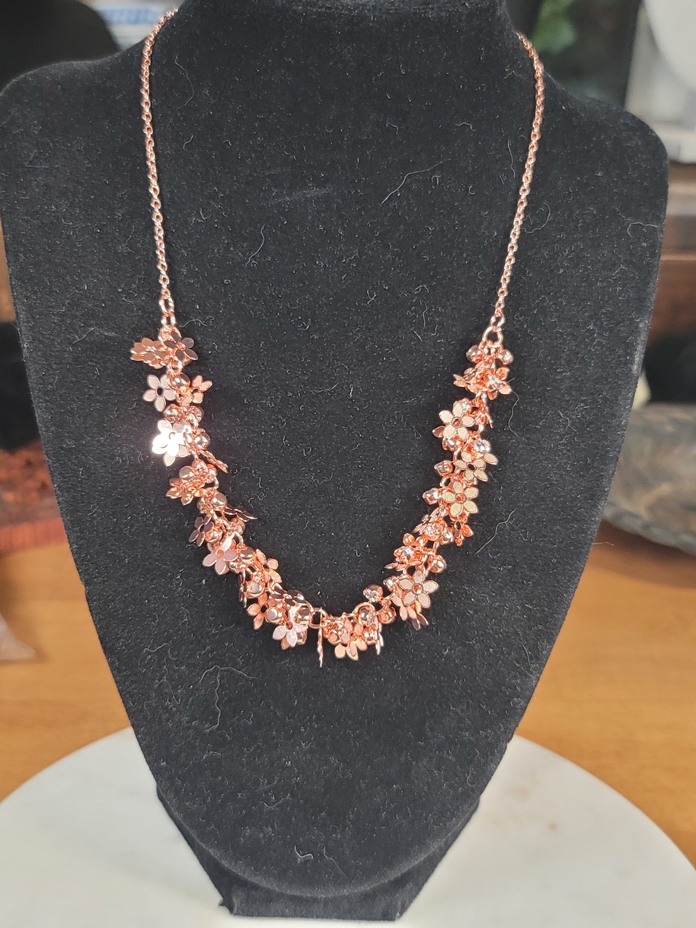 paparazzi Copper Floral Cluster Necklace Set